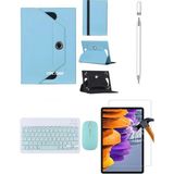 Corcishop Apple iPad Pro 11" (2024) Uyumlu 4in1 Set Klavye Mouse Kılıf Kalem Ekran Koruyucu - Turkuaz