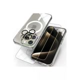 Corcishop Apple İphone 15 Pro Max İçin Magsafe Kılıf Kamera Lens Koruyucu Ve Kırılmaz Camlı Magsafe Kılıf