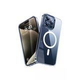 Corcishop Apple İphone 15 Pro Max Kılıf Magsafe Wireless Kablosuz Şarj Destekli Sert Şeffaf Darbe Emici Kapak