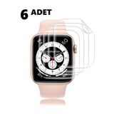 Corcishop Apple Watch 4/5/6/Se 44 Mm Uyumlu Akıllı Saat Ekran Koruyucu Nano Jelatin 6 Adet - İnce Ve Esnek
