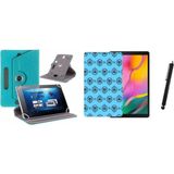 Corcishop Casper Vıa S8 Uyumlu Set Universal Tablet Kılıfı Nano Ekran Koruyucu+Kalem - Mavi