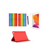 Corcishop Ipad 6.Nesil 9.7" 2018 A1893 A1954 Uyumlu Kabartma Resimli Kılıf + Ekran Koruyucu + Kalem