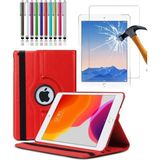 Corcishop Ipad 6 Nesil - 9.7 2018 Kılıf A1893 A1954 360° Uyumlu Dönerli Tablet Kılıfı 3lü Set - Kırmızı