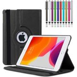 Corcishop Ipad 6 Nesil - 9.7 2018 Kılıf A1893 A1954 Uyumlu 360° Dönerli Tablet Kılıfı + Kalem - Siyah