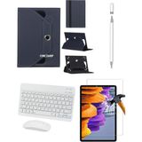 Corcishop iPad Air 1 9.7 2013 Uyumlu 4in1 Set Klavye Mouse Kılıf Kalem Ekran Koruyucu - Lacivert