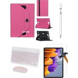 Corcishop iPad Air 2 9.7 2017 Uyumlu 4in1 Set Klavye Mouse Kılıf Kalem Ekran Koruyucu - Pembe