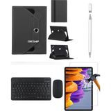 Corcishop iPad Air 2 9.7 2017 Uyumlu 4in1 Set Klavye Mouse Kılıf Kalem Ekran Koruyucu - Siyah