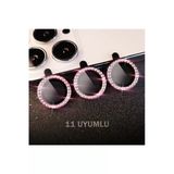Corcishop Iphone 11 Uyumlu Taşlı Kamera Lens Koruyucu Renkli Taşlı Lens Koruyucu-: Kırmızı