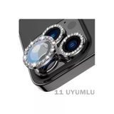 Corcishop Iphone 11 Uyumlu Taşlı Kamera Lens Koruyucu Renkli Taşlı