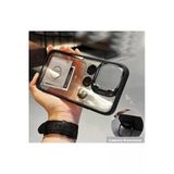 Corcishop İphone 15 Pro Max Uyumlu Kılıf Kamera Korumalı Pencere Standlı Arkası Şeffaf + Lens Koruyucu