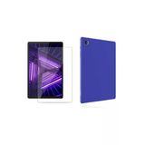 Corcishop Lenovo Tab M10 Hd Uyumlu Tb-X306f Za6w0026tr Mavi Silikon Tablet Kılıfı + Kırılmaz Cam