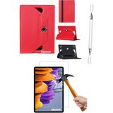 Corcishop Lenovo Tab M8 Hd (2.nesil) TB-8505F Uyumlu 3in1 Set Kılıf Kalem Ekran Koruyucu - Kırmızı
