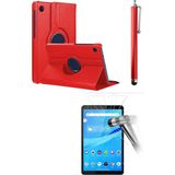 Corcishop Lenovo Tab M8 TB-8505F 8 Inç ZA5G0100TR 360° Dönerli Tablet Kılıfı 3lü Set - Kırmızı