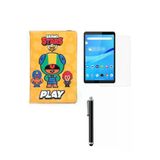 Corcishop Lenovo Tab M8 Tb-8505F Tb-8505X Uyumlu Kabartma Resimli Kılıf + Ekran Koruyucu + Kalem