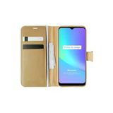 Corcishop Oppo Realme C25s Kılıf Delux Leather Wallet Gold