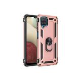 Corcishop Samsung Galaxy M12 Kılıf Sofya Yüzüklü Armour Silikon Kapak - Rose