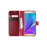Corcishop Samsung Galaxy Note 5 Kılıf Standlı Kapaklı Korumalı Kırmızı
