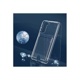 Corcishop Samsung Galaxy S21 Plus Uyumlu Kılıf Şeffaf Sert Pürüzsüz Yüzey Kart Bölmeli Ultra Koruma Kapak