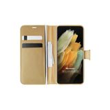 Corcishop Samsung Galaxy S21 Ultra Ile Uyumlu Kılıf Delux Leather Wallet Gold