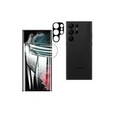 Corcishop Samsung Galaxy S23 Ultra Kamera Lens Koruyucu Siyah + Ekran Koruyucu Ped 2 Adet