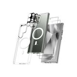 Corcishop Samsung Galaxy S24 Ultra Magsafe Kılıf + Nano Ekran Koruyucu + Kamera Koruyucu Seti