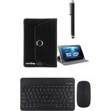 Corcishop Samsung Galaxy Tab S11 11inç Kılıf Universal Standlı + Bluetooth Klavye Mouse Set + Kalem - Siyah