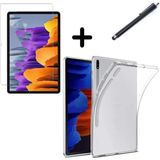 Corcishop Samsung Galaxy Tab S8 Plus 12.4" SM-X800/SM-X806 Silikon Tablet Kılıfı + Nano Ekran Koruyucu + Kalem - Şeffaf