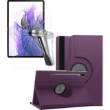 Corcishop Samsung Galaxy Tab S8+ Plus SM-X800 12.4 Inç Kılıf + Ekran Koruyucu - Mor