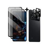 Corcishop Xiaomi Poco X5 Pro Uyumlu Hayalet Ekran Koruyucu Cam Ve Kamera Lens Koruyucu Cam 2İn1 Set Camı Gizli