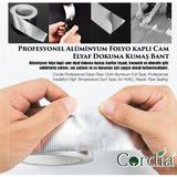 Cordia AL270 -Alüminyum Folyo Kaplı Cam Elyaf Dokuma Kumaş Bant, Yırtılmaz, Yüksek Sıcaklığa Dayanıklı Yalıtım Bandı