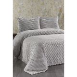 Cordoba Peluş Çift Kişilik Yatak Örtüsü Gri