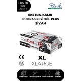 COREFOOD Ekstra Kalın Nitril Siyah Plus Muayene Eldiveni XL - 1 Paket 100'lü