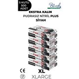 COREFOOD Ekstra Kalın Nitril Siyah Plus Muayene Eldiveni XL - 5 Paket 100'lü