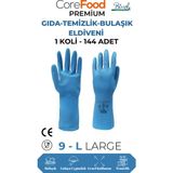 CoreFood Fl3 Premium Gıda-Temizlik-Bulaşık Eldiveni L - 1 Koli - 144 Adet - Mavi - Özel değer giriniz...