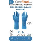 CoreFood FL3 PREMİUM GIDA-TEMİZLİK-BULAŞIK ELDİVENİ L - 10 ÇİFT - Mavi