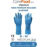 CoreFood FL3 PREMİUM GIDA-TEMİZLİK-BULAŞIK ELDİVENİ M - 1 ÇİFT - Mavi