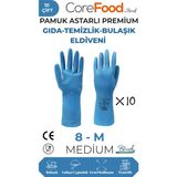CoreFood FL3 PREMİUM GIDA-TEMİZLİK-BULAŞIK ELDİVENİ M - 10 ÇİFT - Mavi