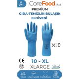 CoreFood FL3 PREMİUM GIDA-TEMİZLİK-BULAŞIK ELDİVENİ XL - 10 ÇİFT - Mavi