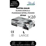 COREFOOD Nitril Siyah Power Muayene Eldiveni L - 1 Koli-20 Paket-1000'li