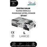Corefood Nitril Siyah Power Pudrasız Muayene Eldiveni L - 1 Paket 50'li