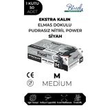 Corefood Nitril Siyah Power Pudrasız Muayene Eldiveni M - 1 Paket 50 Li