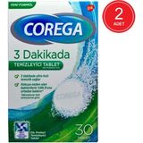 Corega 3 Dakikada Protez Temizleyici Tablet 30'lu x 2 Paket - 1