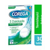 Corega 3 Dakikada Temizleyici Tablet, 30'lu, Diş Protezi Temizleme