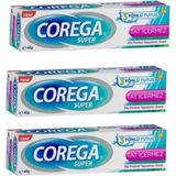 Corega 40G x 3 Adet Tat İçermez Yapıştırıcı Krem Diş Protezleri İçin Güçlü Tutucu Özellik