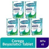 Corega Beyazlatıcı Temizleyici Tablet 5 x 30 Tablet Etkili Temizlik Sağlar