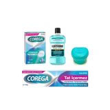 Corega diş protez temizleyici, tatsız diş protez yapıştırıcısı, listerine cool mint