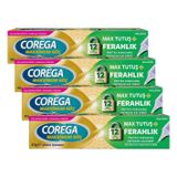 Corega Max Tutuş & Ferahlık Diş Protezi Yapıştırıcı Krem 40 g (4 paketi)