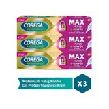 Corega Max Tutuş + Konfor Diş Protezi Yapıştırıcı Krem 3 x 40 G