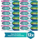 Corega Naneli Aroma Süper Diş Protezi Yapıştırıcı Krem 40 gr 12 Adet Güçlü Tutuş