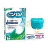 Corega Protez Temizleyici Tablet 30'lu + Saklama Kutusu + Corega Yastık Konforu Yapıştırıcı 40 gr